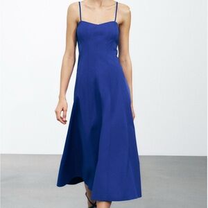 Zara Poplin Spaghetti Strap Dress size medium
